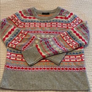 J. Crew Fair Isle crew neck sweater